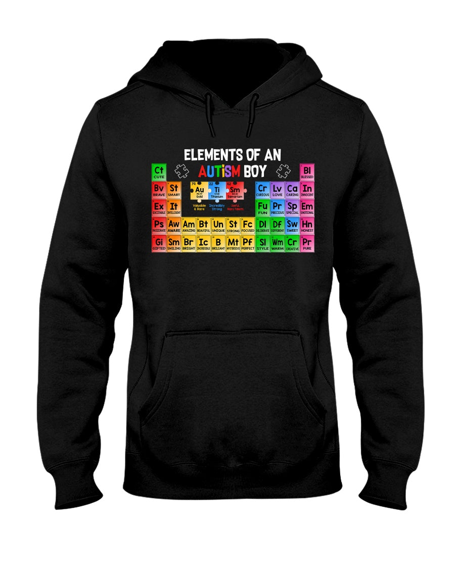 Elements Of An Autism Boy - Autism Awareness T-shirt and Hoodie 0520