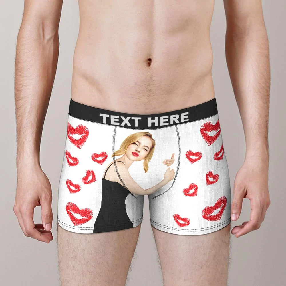 Custom Wife Or Girlfriend Face Boxers - Personalized Couple Men's boxer briefs