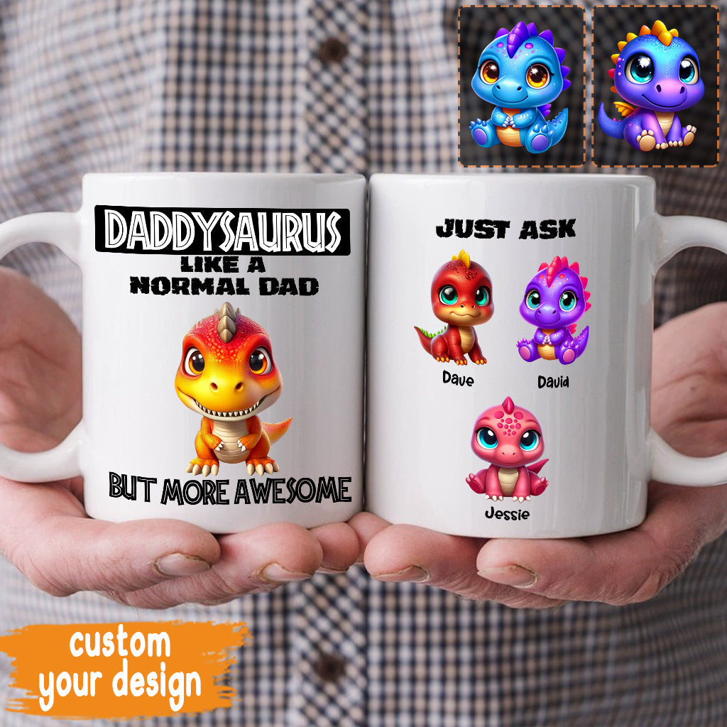 Daddysaurus Grandpasaurus 3D Dinosaurs - Personalized Father Mug