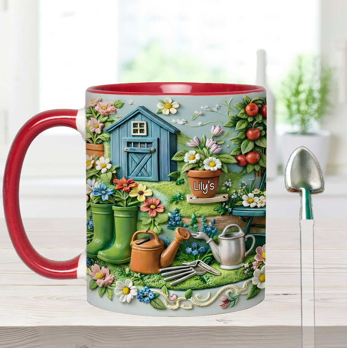 Gardening Mug, Gardening Lover Gift - Personalized Gardening Set Accent Mug With Acrylic Stirrers