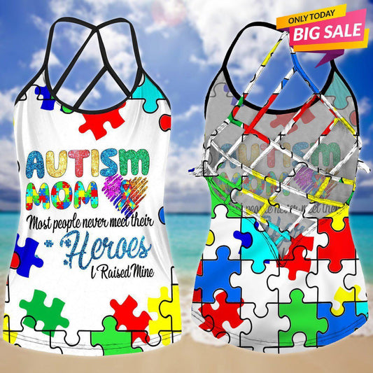 Autism Love - Autism Awareness Cross Tank Top 0921