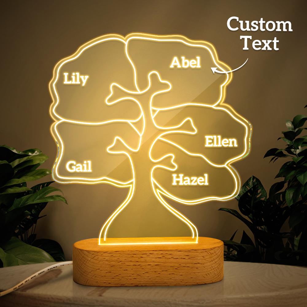 Any Text - Personalized Family Any Name Family Tree Lamp