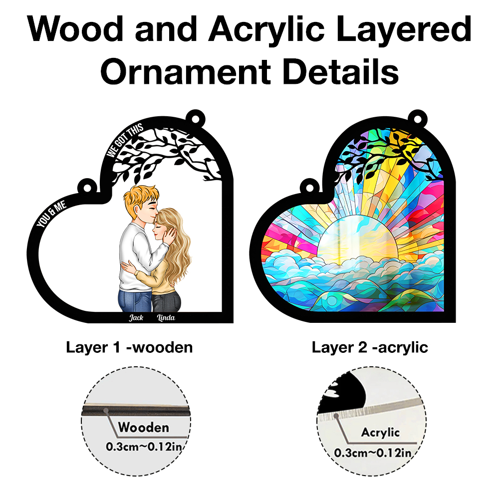 Personalized Couple Ornament - Capturing First Kiss and Everlasting Love in Unique Design