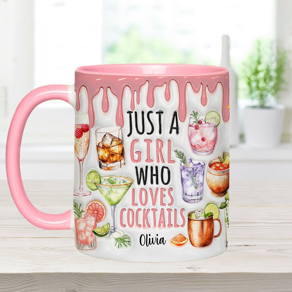 Just A Girl Who Loves Cocktails - Personalized Cocktail Accent Mug