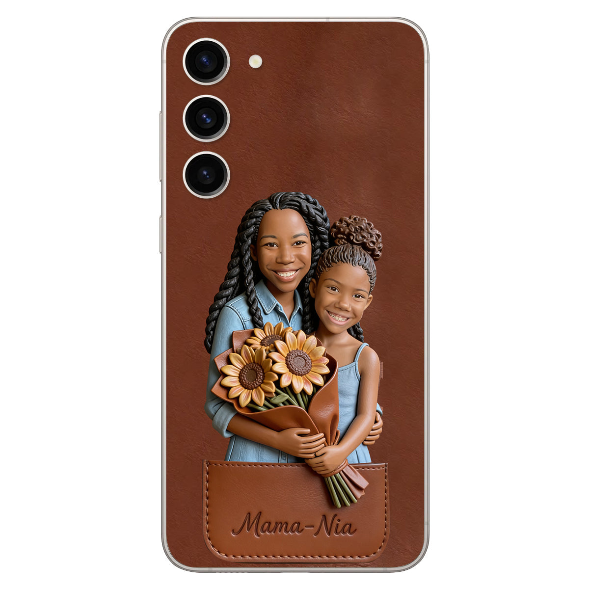I Love You - Personalized Mother 3D Embossed Leather Phone Case