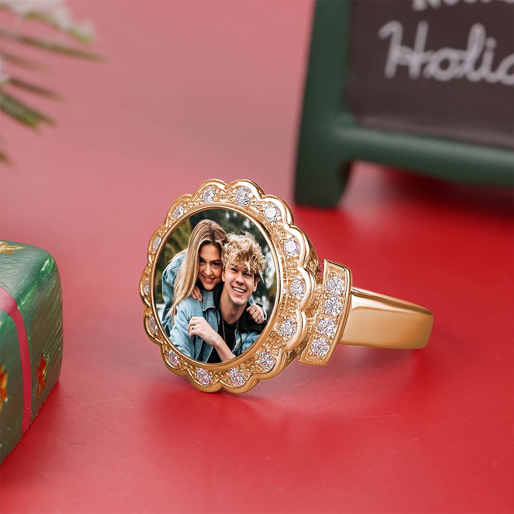 Any Photo - Personalized Zircon Photo Ring