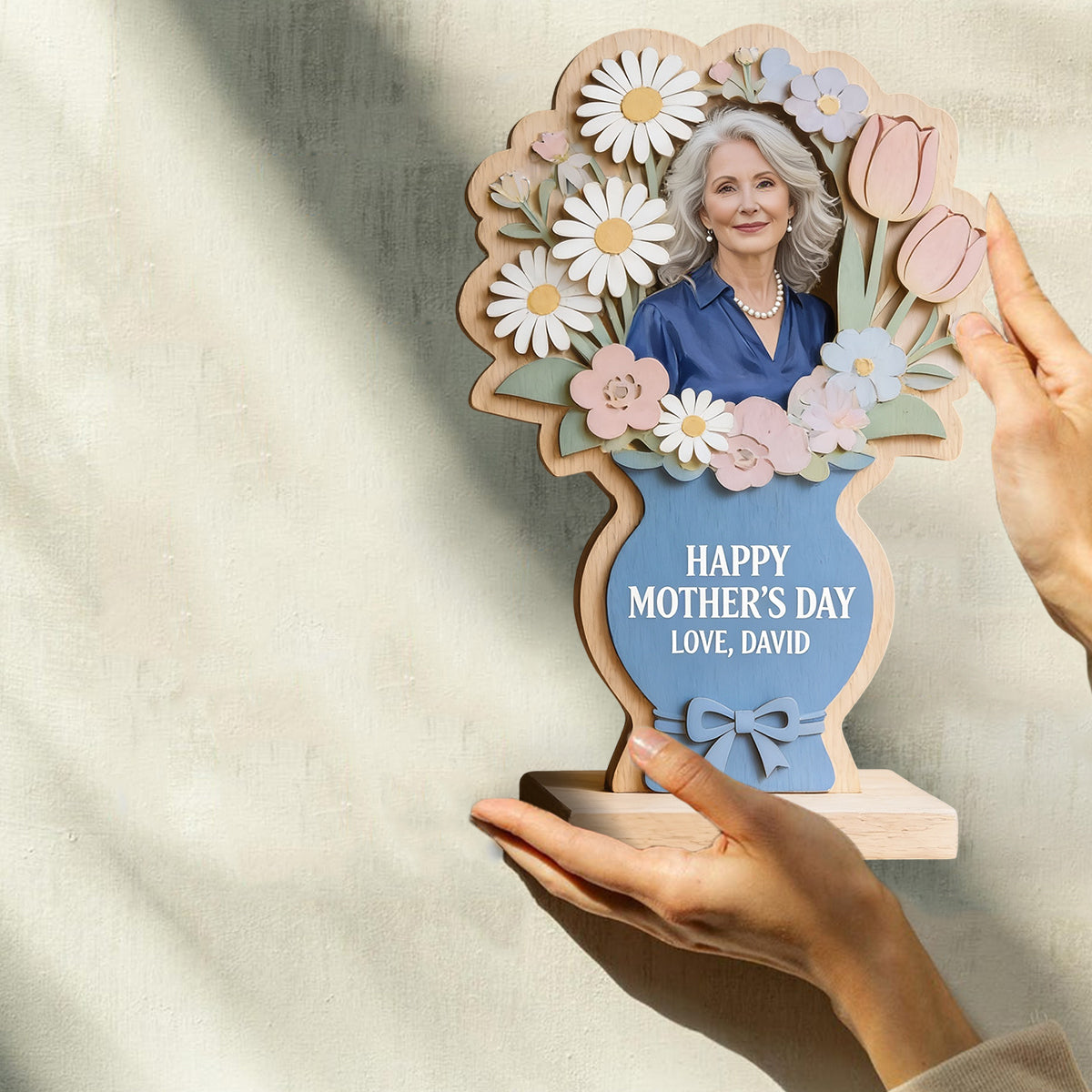Happy Mother's Day - Personalized Mother Custom Shaped Wood Plaque