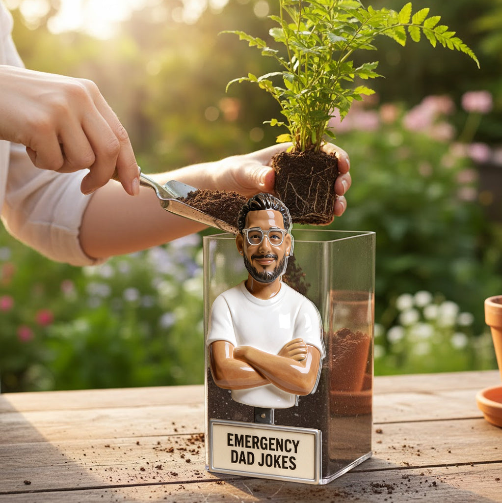 Emergency Dad Jokes Container - Personalized Father Acrylic Pot
