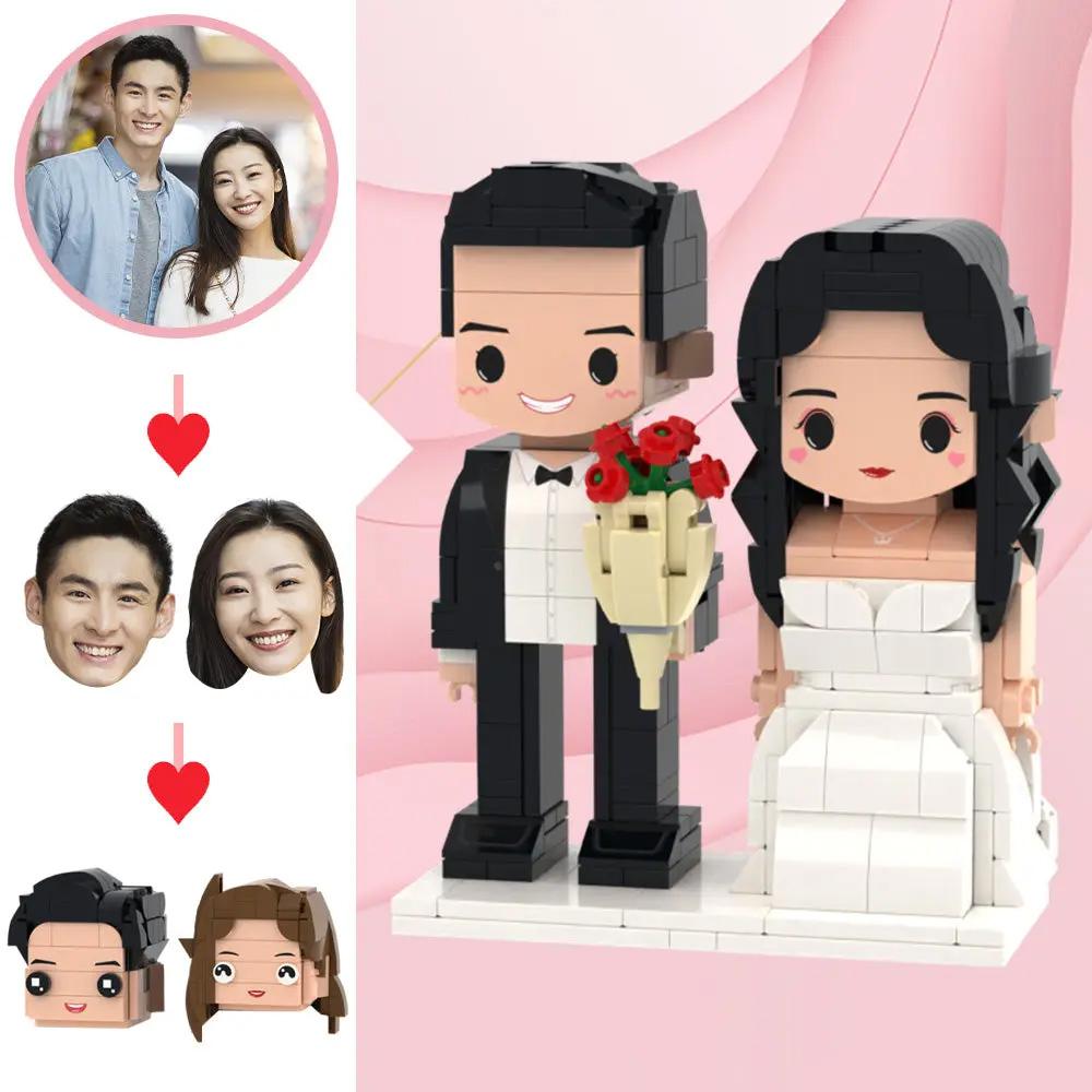 I Love You Forever - gift for husband, wife, boyfriend, girlfriend - Personalized Photos Brick Figures