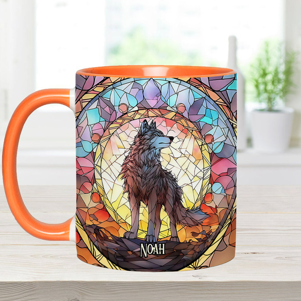 Fierce Spirit - Personalized Wolf Accent Mug