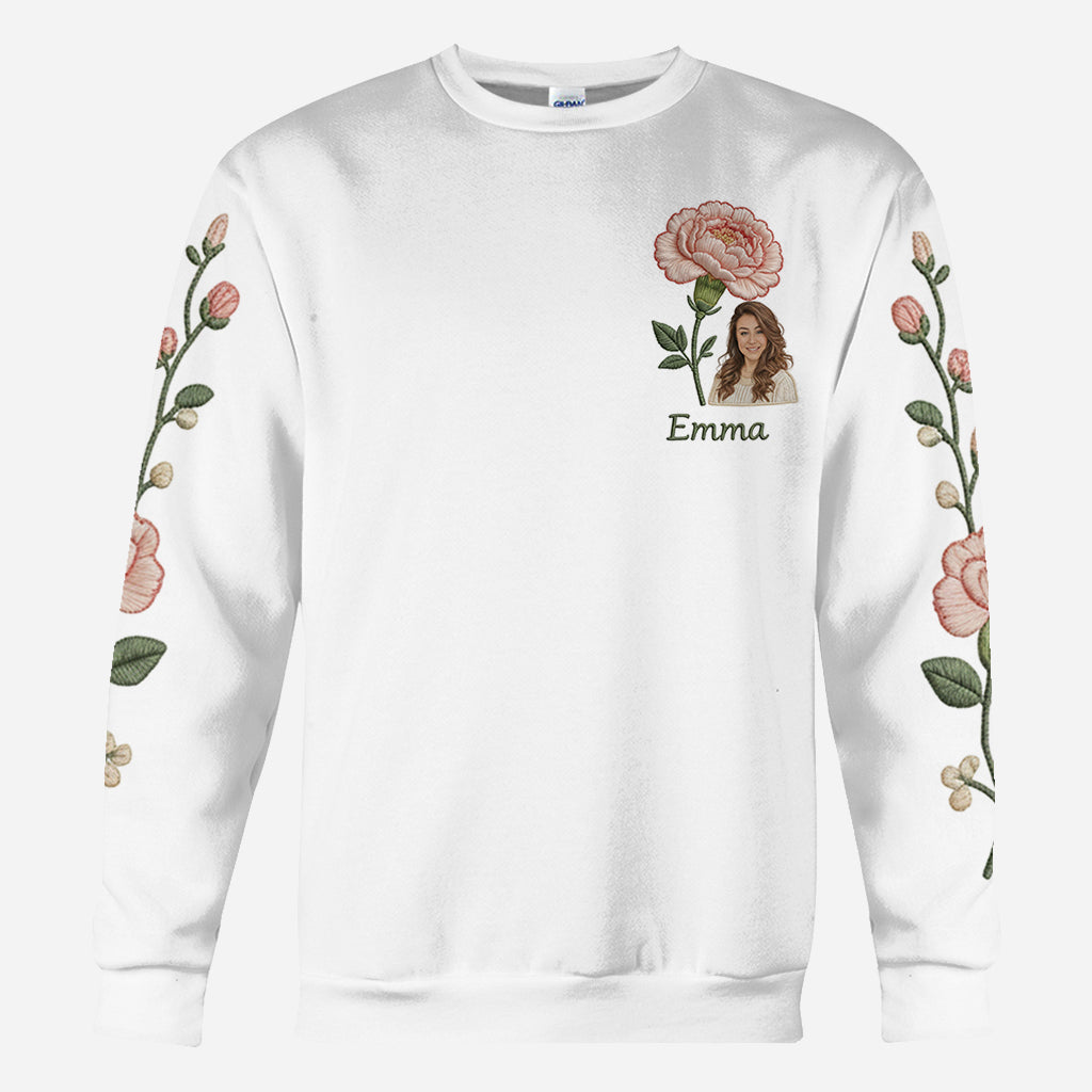 Custom Any Photo Birthmonth Flower - Personalized Self Love All Over Shirt