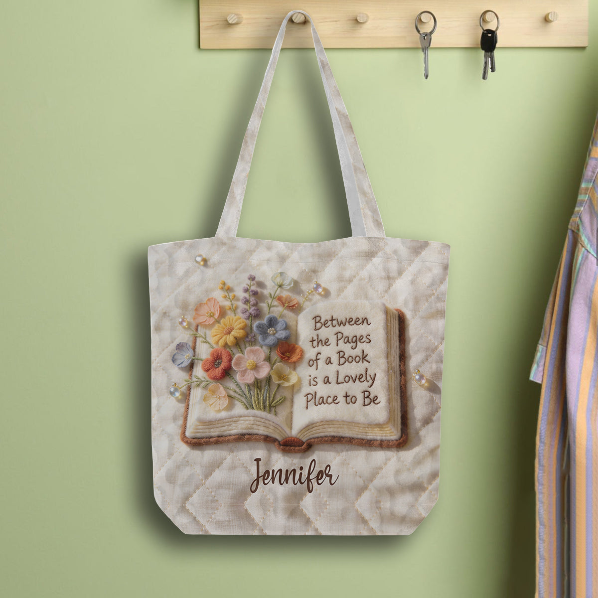 Custom Any Photo - Personalized Book Quilted Tote Bag