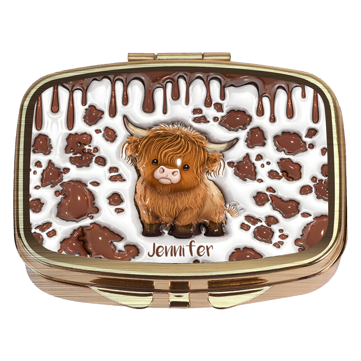 Just A Girl Who Loves Highland Cow - Personalized Highland Cow Pill Organizer Box