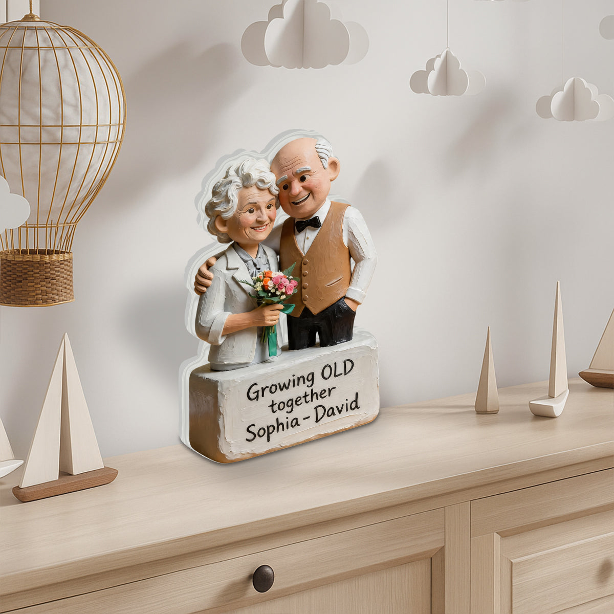 I Love You - Personalized Couple Custom Shaped Wood Plaque
