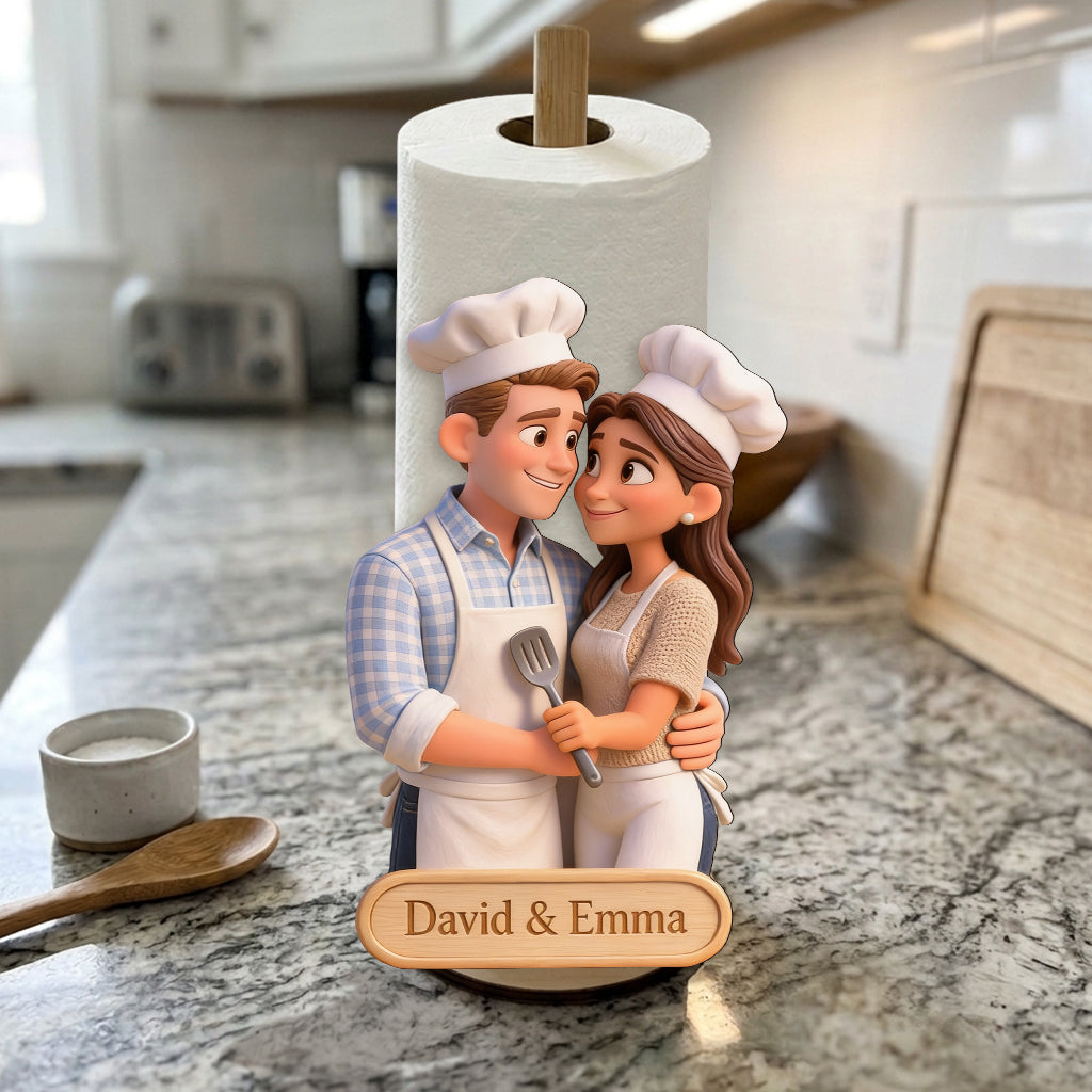 Custom Any Photo Our Kitchen - Personalized Couple Paper Towel Stand