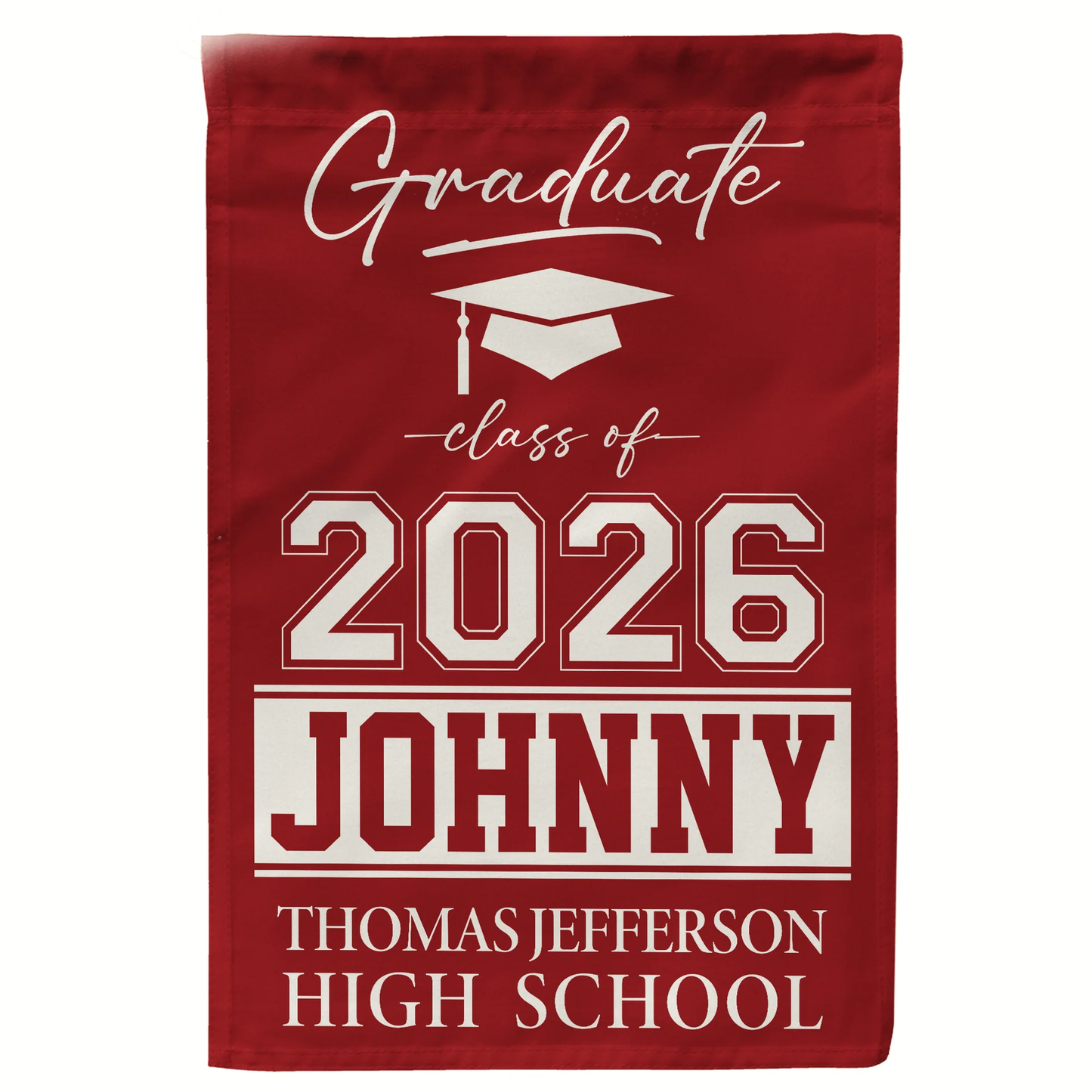 Personalized Graduation Garden Flag Only, Custom School Colors Yard Decor, Unique Gift for Your Grad