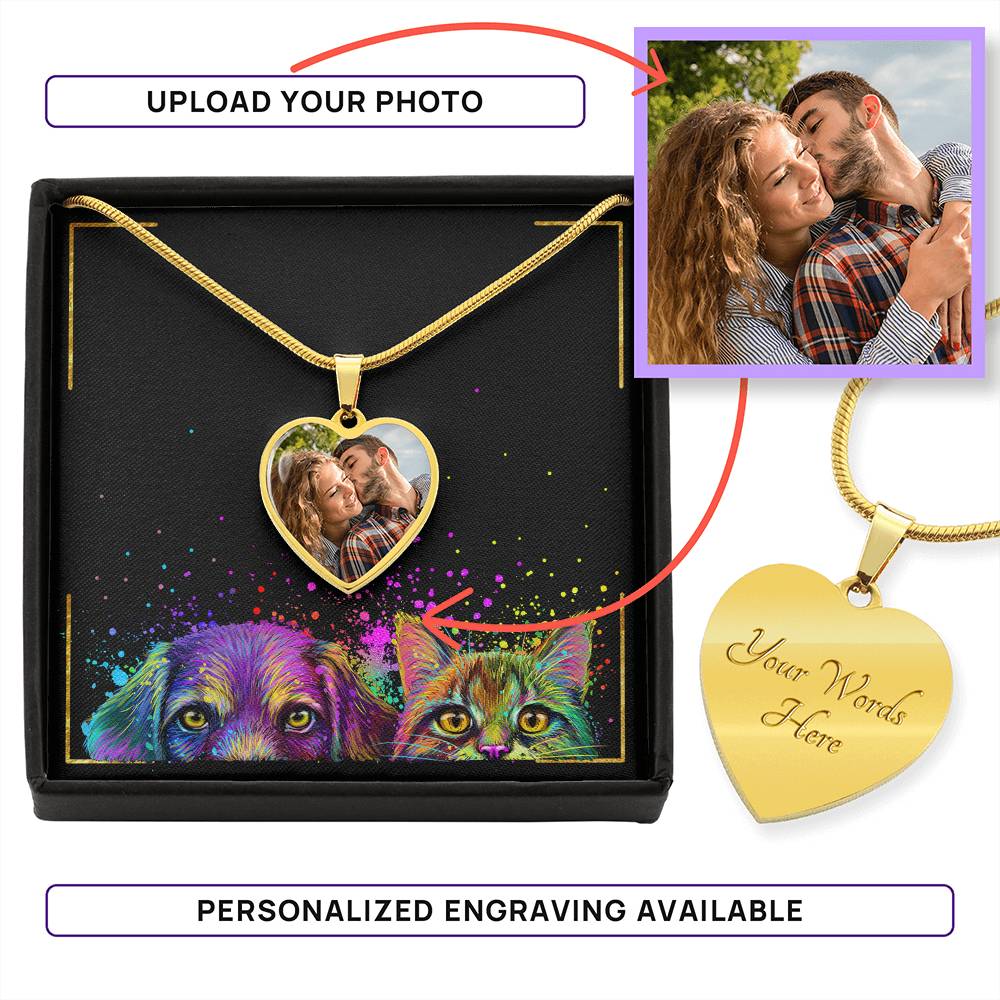 I Will Send Them Without Wings - Personalized Cat Heart Pendant Necklace cat6401