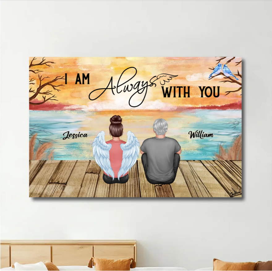 Personalized We're Always With You Blanket, Plaque, Keychain, Poster or Canvas, Ornament and Wallet Card - Unique Memorial Gift for Loved Ones
