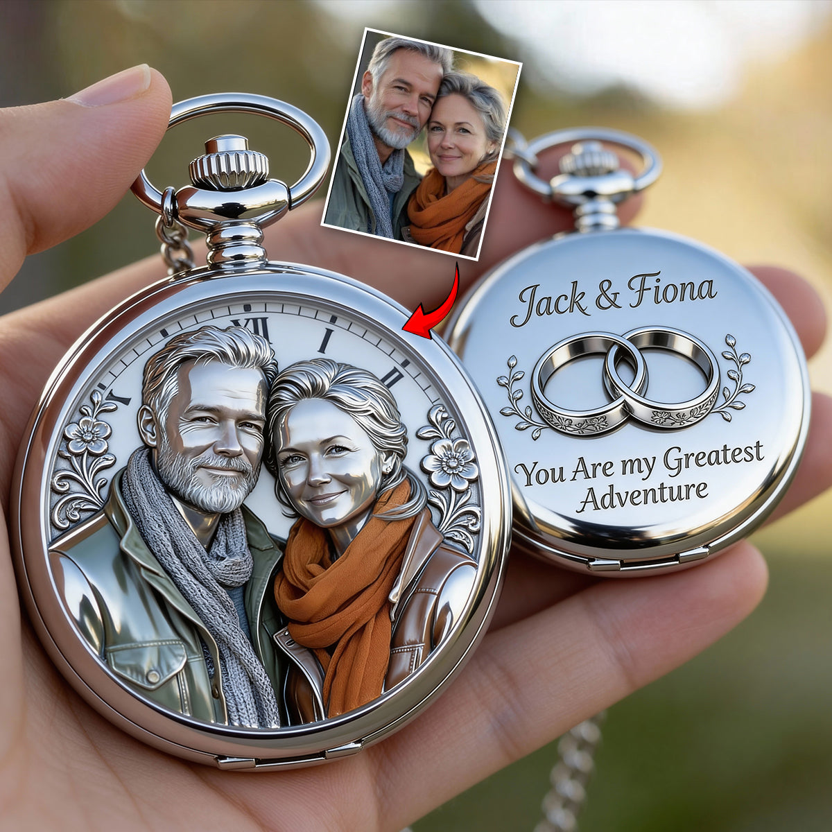 I'm Yours No Returns Or Refunds - Personalized Couple Pocket Watch