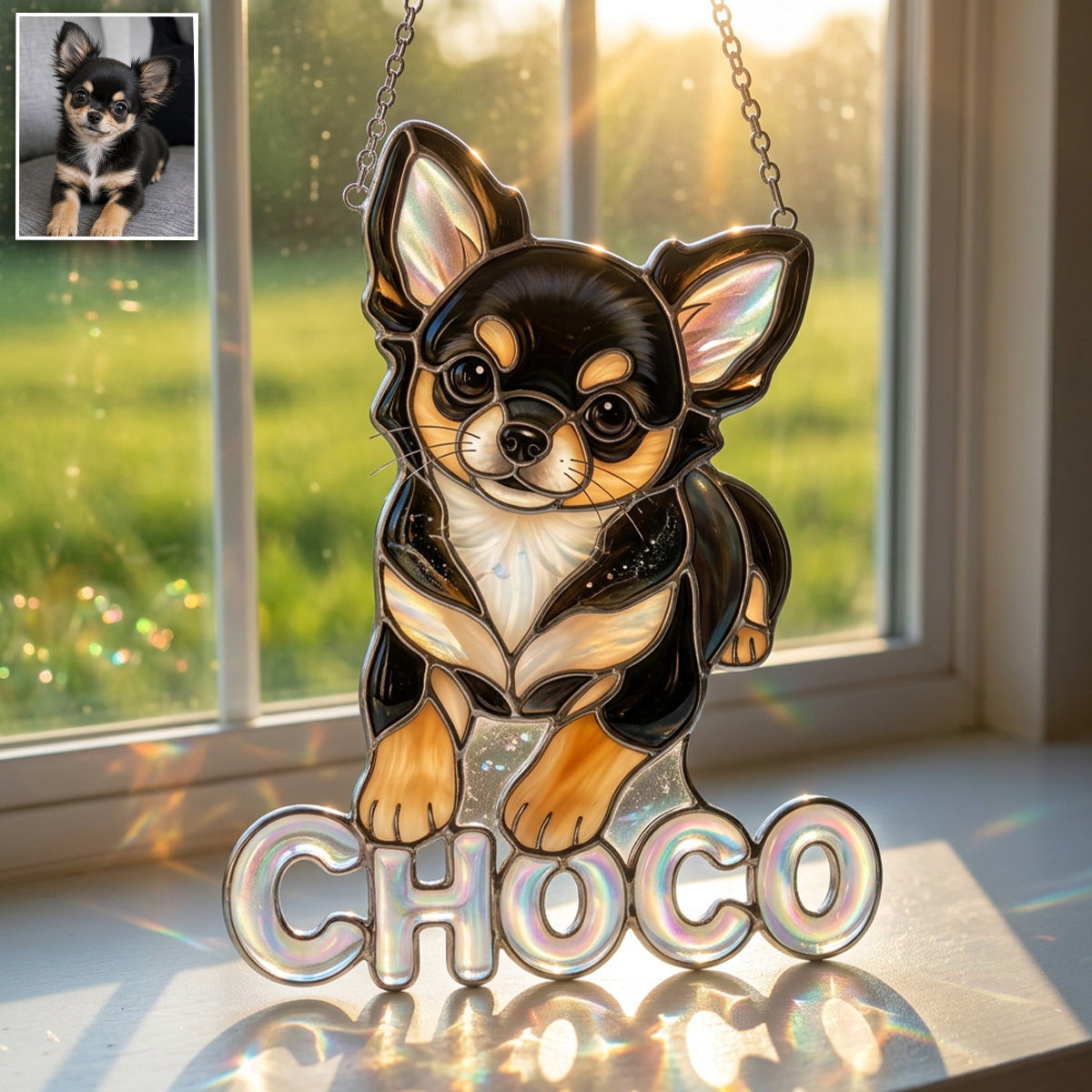 Any Pet Photo - Personalized Dog 3D Printed Glass Suncatcher