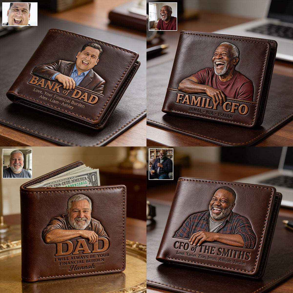 Dad Financial Burden - Personalized Father Leather Wallet