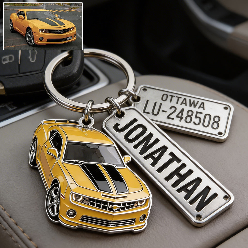 Custom Vehicle Keychain From Any Photo - Personalized Car Lover Premium Keychain With Charms