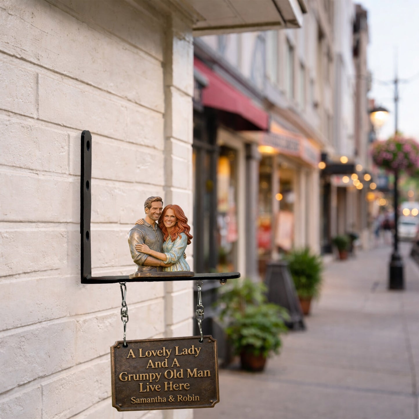 A Lovely Lady & A Grumpy Old Man Live Here - Personalized Couple Wooden Wall Mount Sign