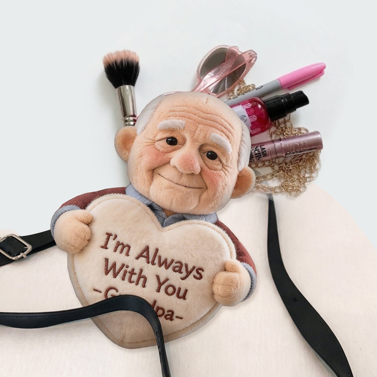 I'm Always With You - Custom From Any Photo - Personalized Memorial Plush Crossbag