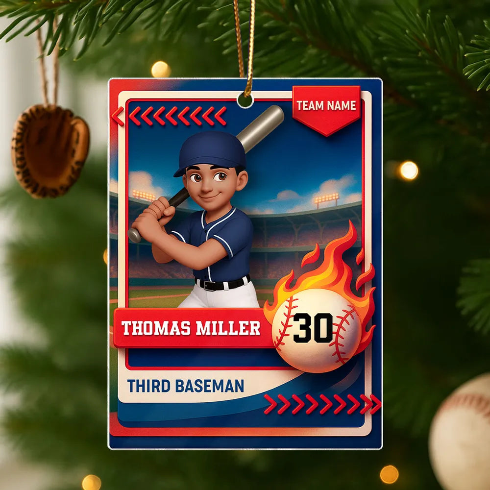 Personalized Baseball Acrylic Ornament – A Unique Gift for Young Players
