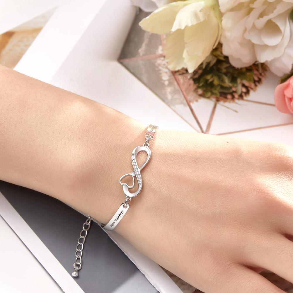 Any Names - Personalized Engraved Bracelet Infinity Symbol
