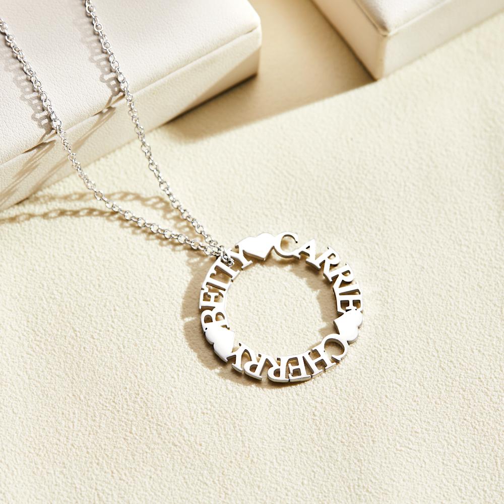 Custom Name Circle Charm - Personalized Name Circle Necklace