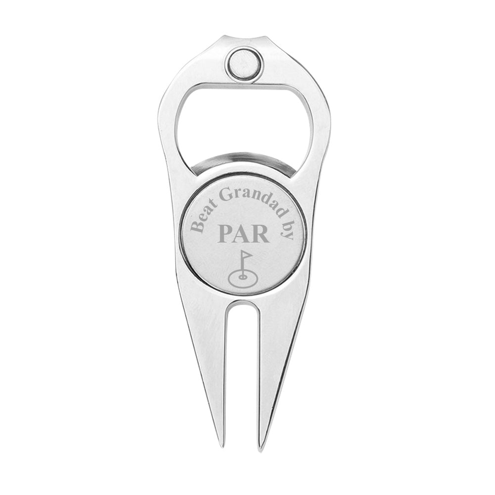 Best Dad/ Grandad/ Papa... By Par Bottle Opener - Golf gift for dad, him, boyfriend, husband, grandpa - Personalized Golf Fork Ball Marker