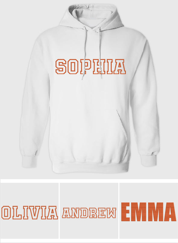 Custom Name - Personalized Sibling Embroidered Hoodie