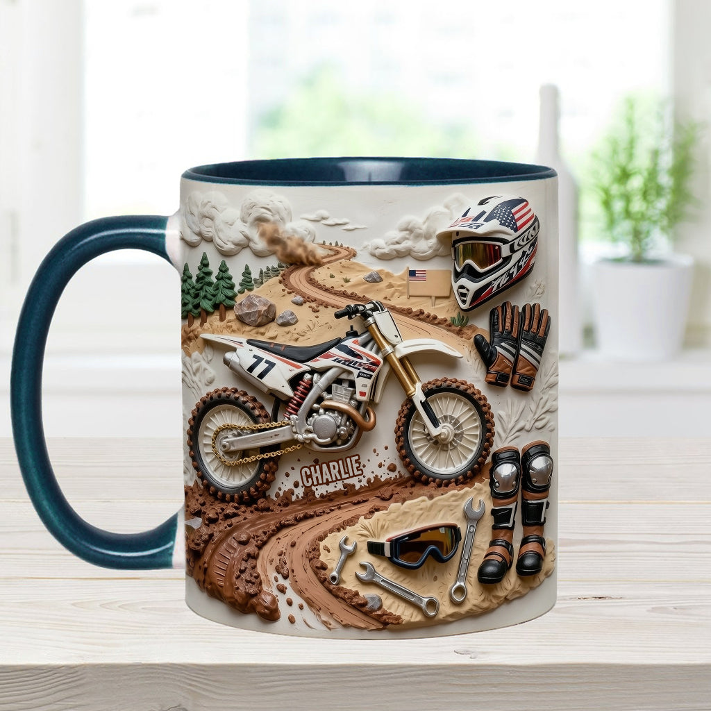 Cool Dirt Bike, Motocross - Personalized Dirt Bike Accent Mug & Coaster