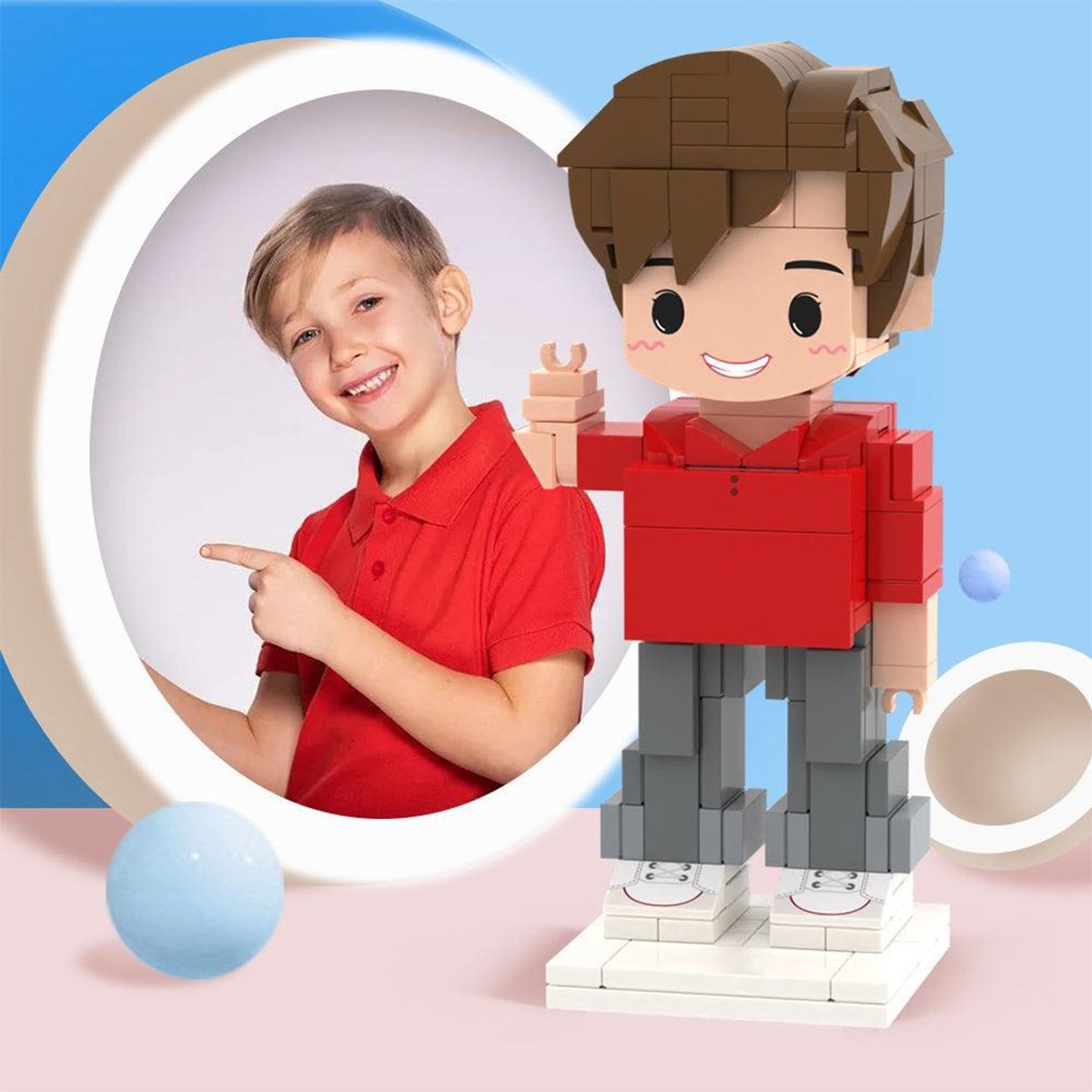 Any Photo - gift for cat lover, dog lover - Personalized Photo Brick Figures