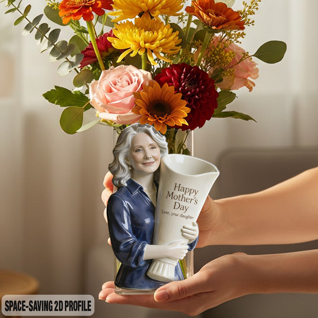 Flower Bouquet Vase - Mother's Day Gift - Personalized Mother Acrylic Flower Vase