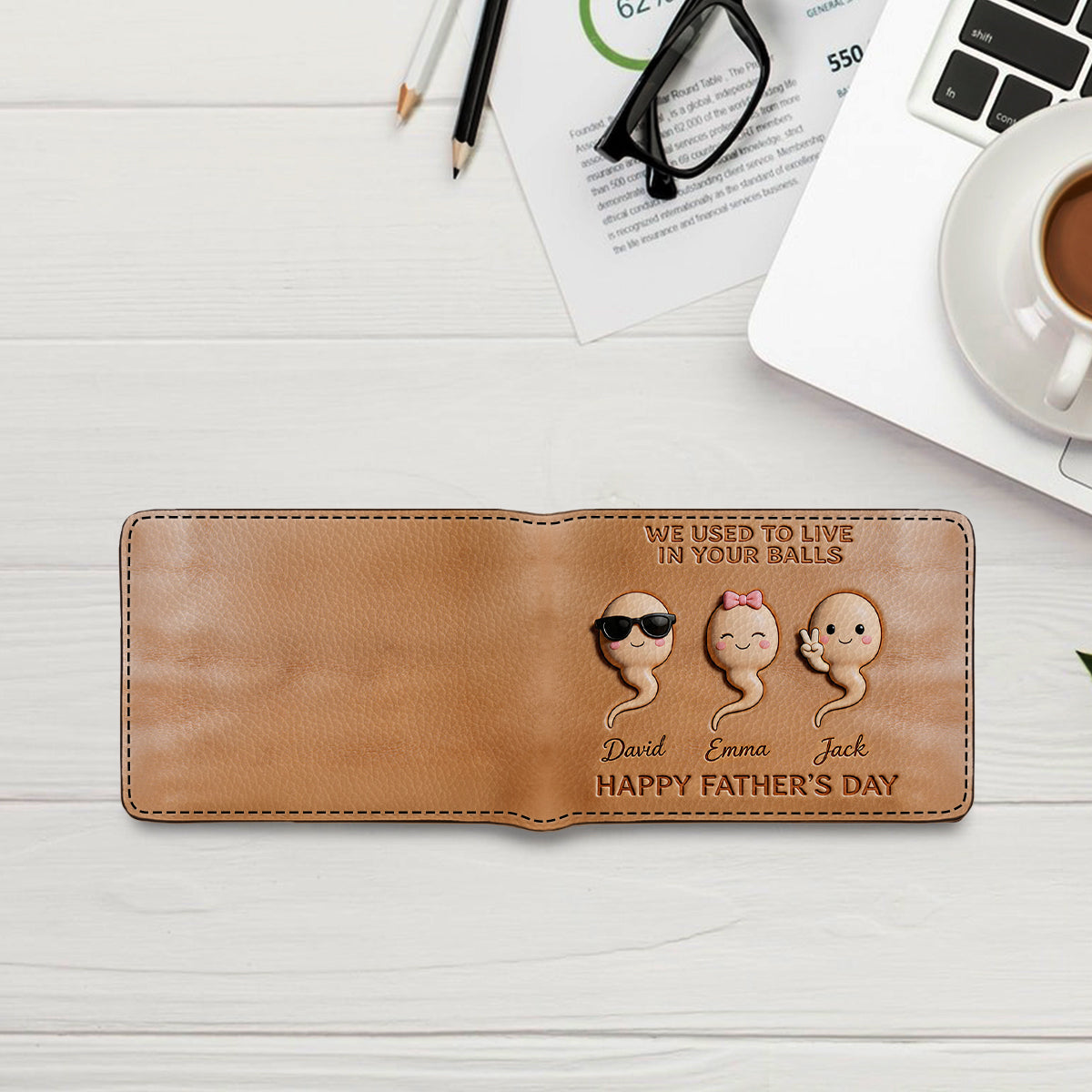 Custom Any Photo - Personalized Father Leather Wallet