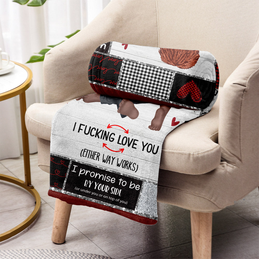 I Love You - Personalized African American Blanket