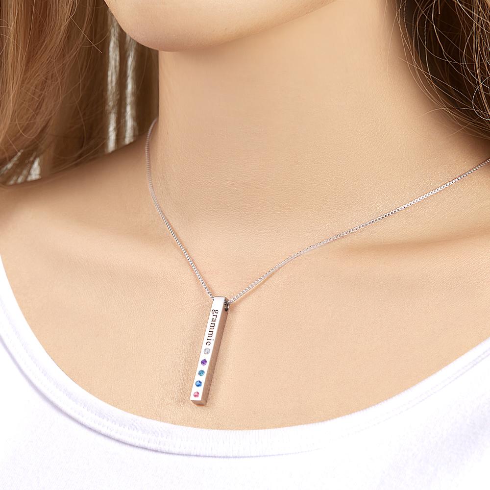 Custom Engraved Birthstone Charm - Personalized Engraved Birthstone Charm