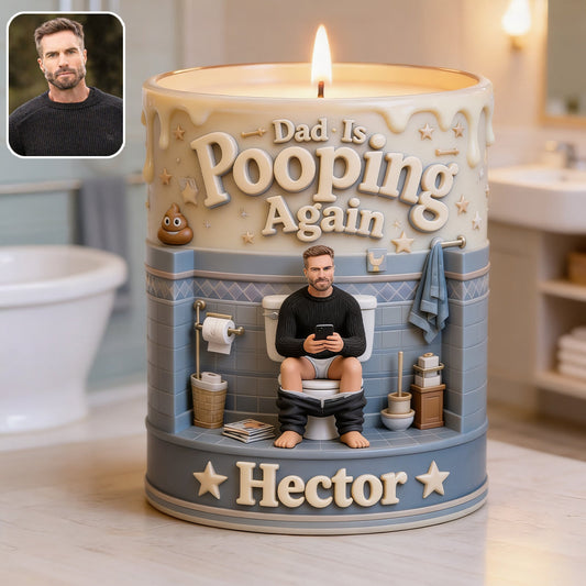 Custom Any Photo - Personalized Father Candle With Wooden Lid