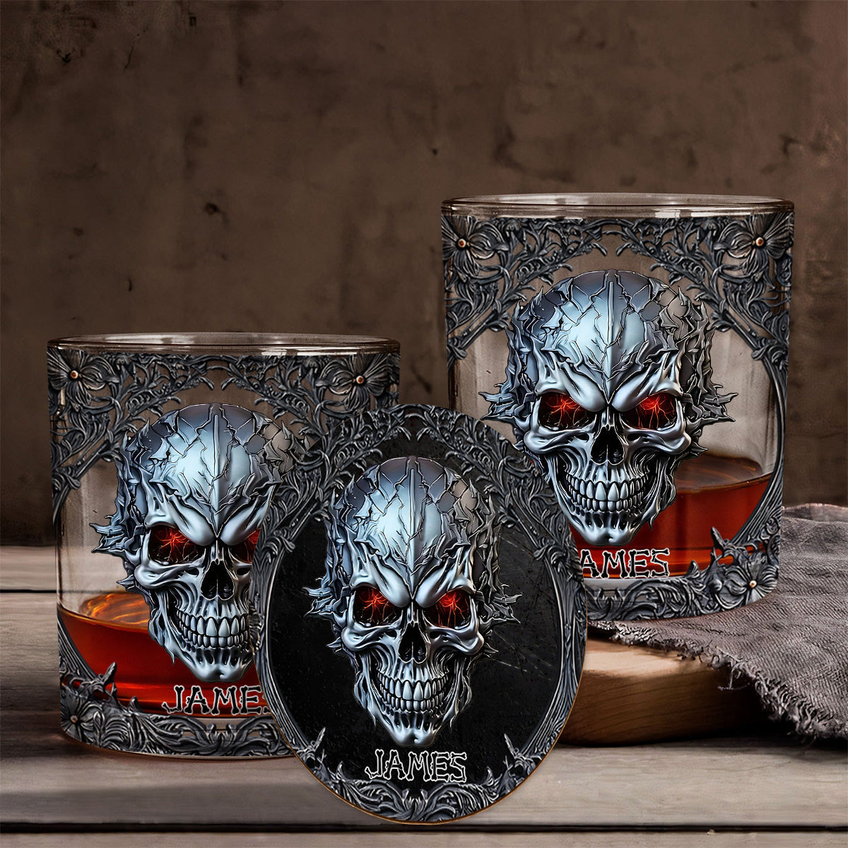 Cool Skull - Personalized Skull Whiskey Glass