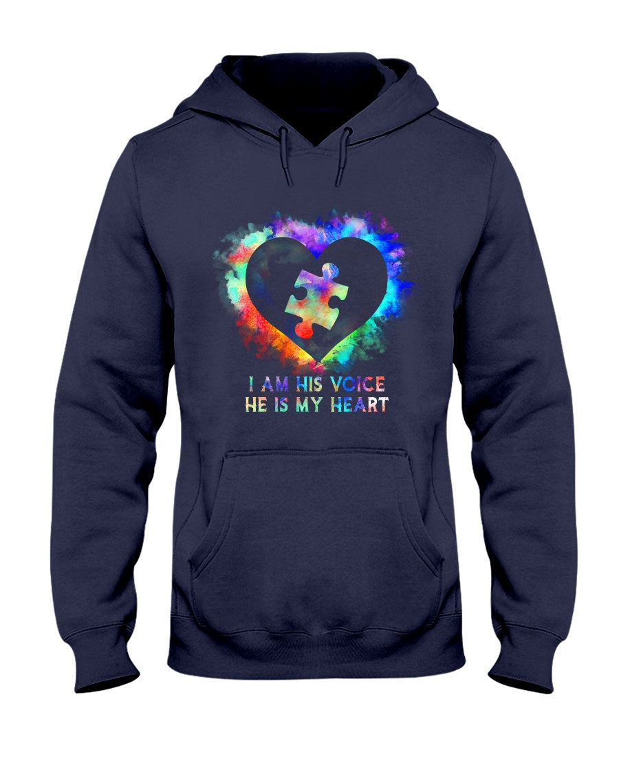 I Am His Voice He Is My Heart - Autism Awareness T-shirt and Hoodie 0520