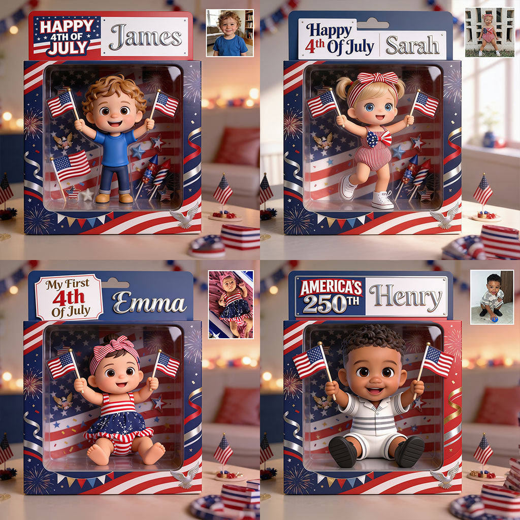 Happy 4th July - Personalized Kid Acrylic Display Box