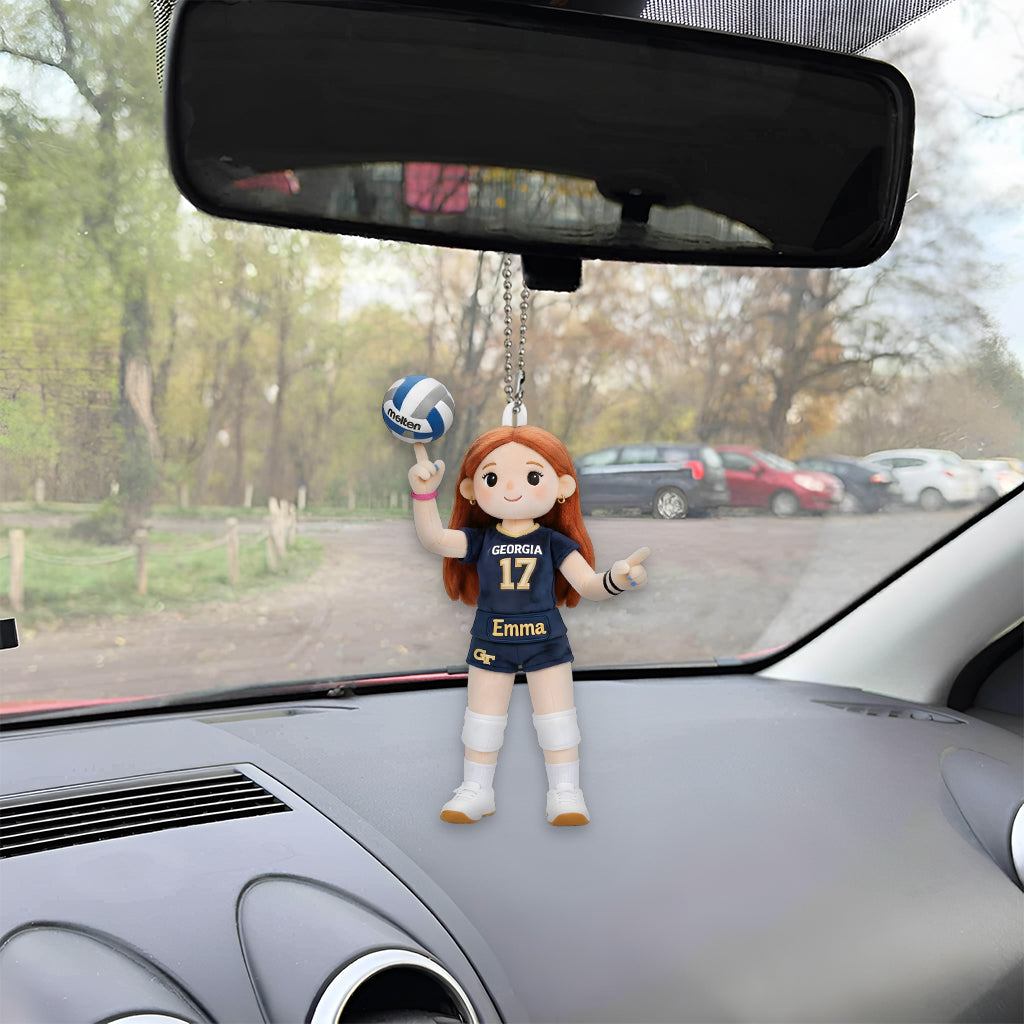 Custom Any Photo, Any Sport - Personalized Volleyball Plush Keychain