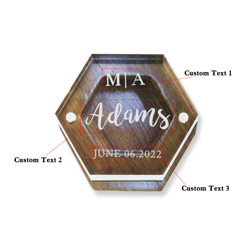 Custom Text - Personalized Layer Acrylic And Wooden Ring Box
