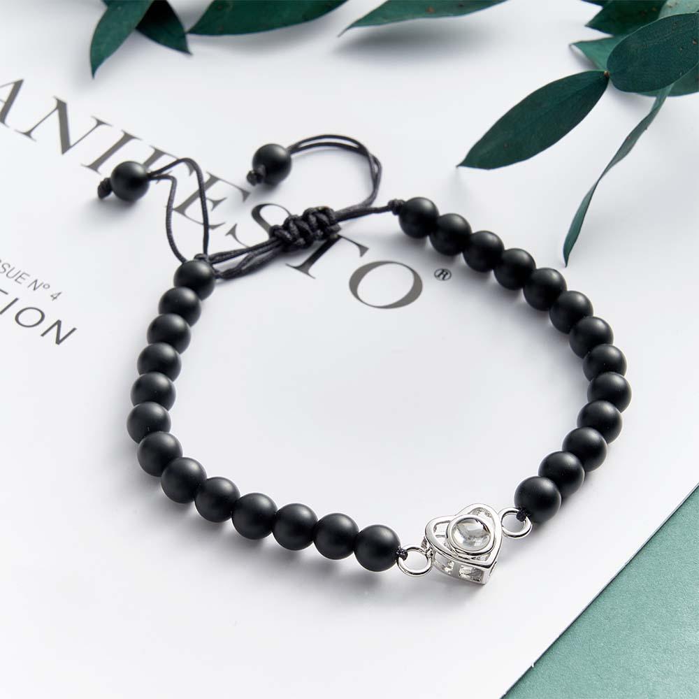 I Love You - Personalized Couple Photo Projection Beads Heart-Shaped Bracelet
