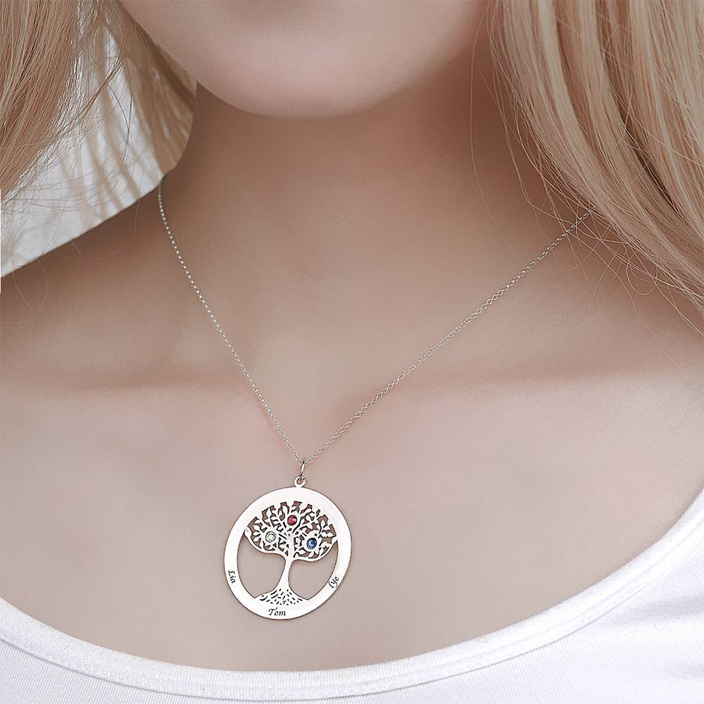 Personalized Family Tree Necklace With Birthstone