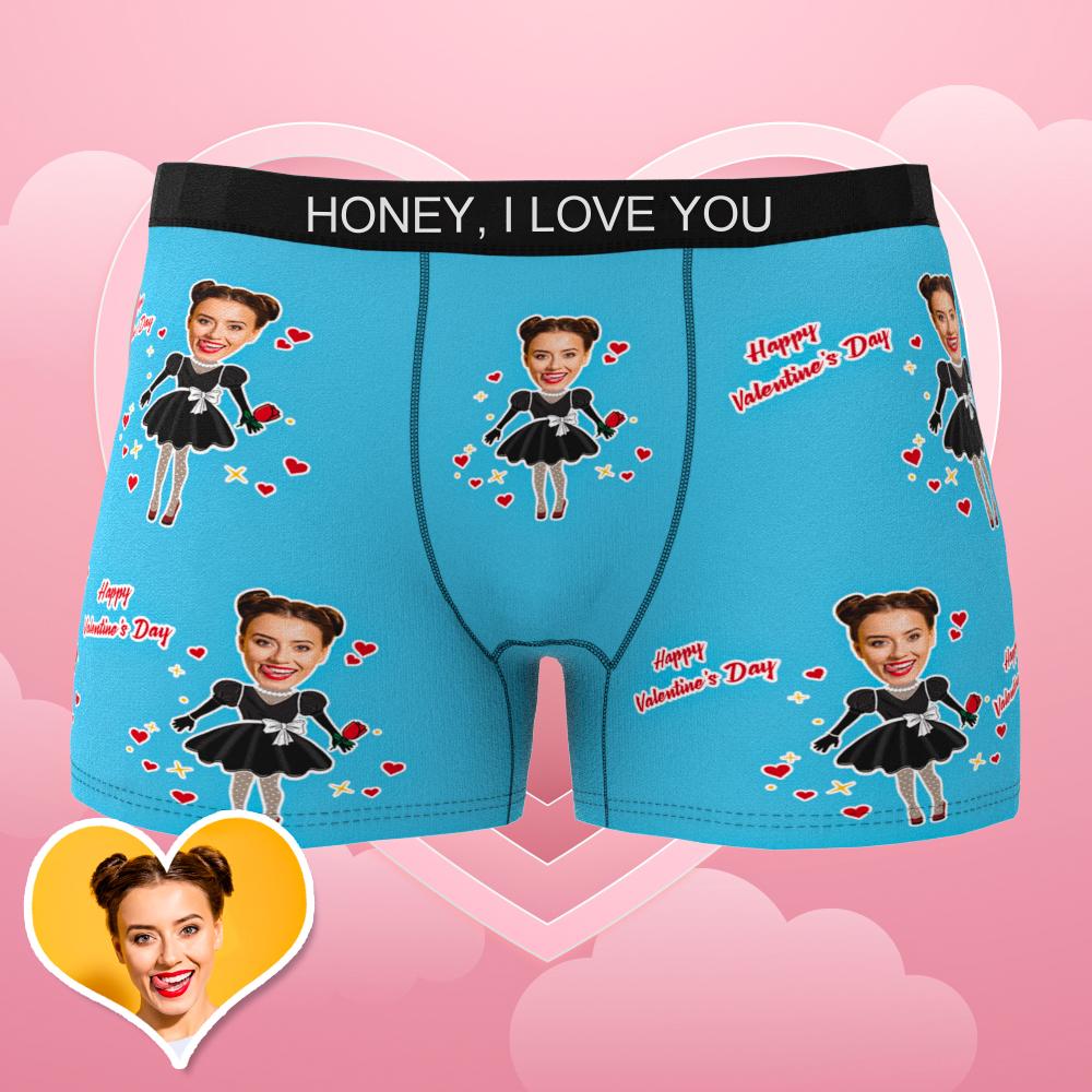 Custom Wife Or Girlfriend Face Boxers AR View - Personalized Couple Men's boxer briefs