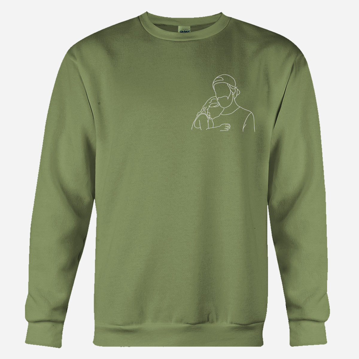 Custom Line Art - Personalized Step Dad Embroidered Sweater