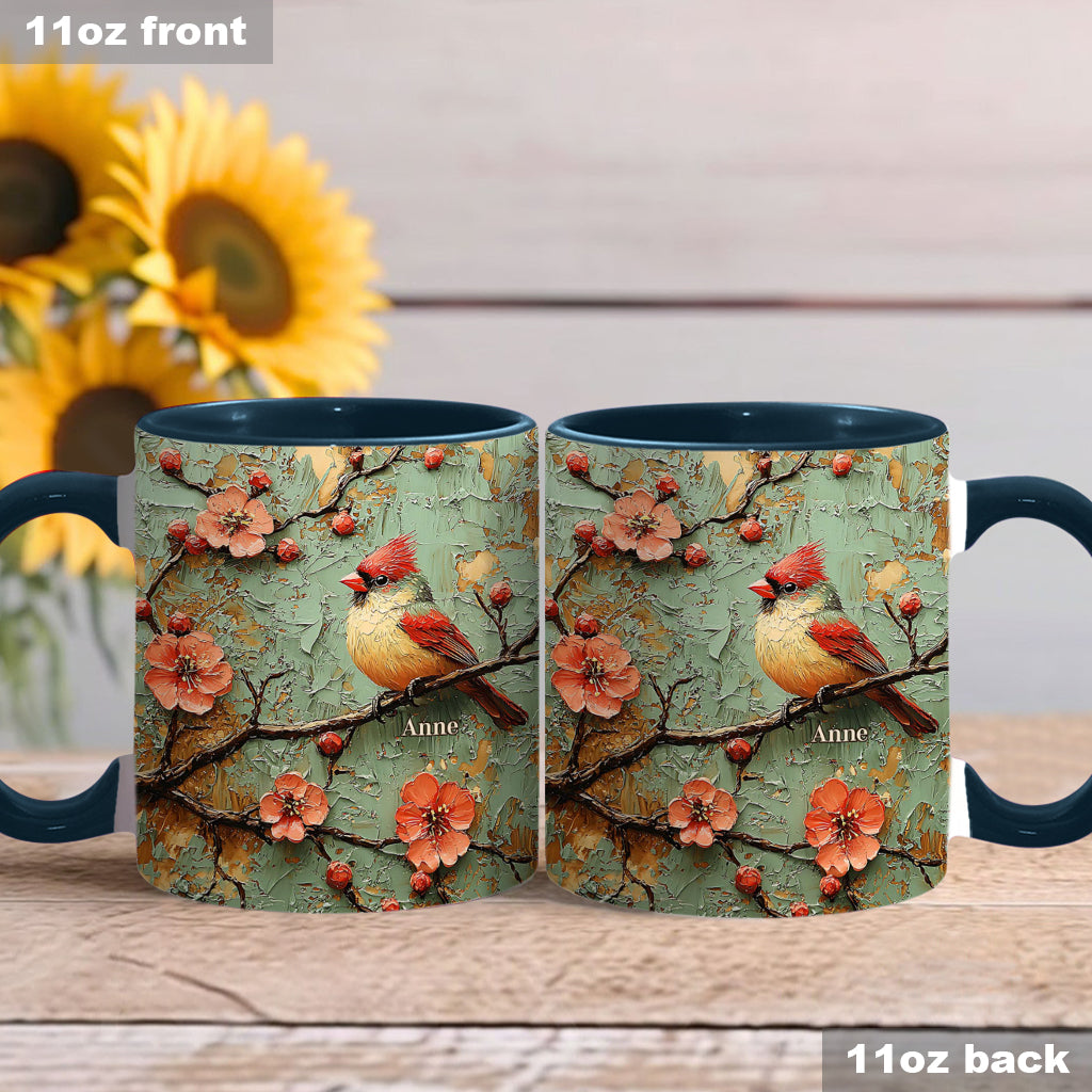 Beautiful Cardinals - Personalized Accent Mug